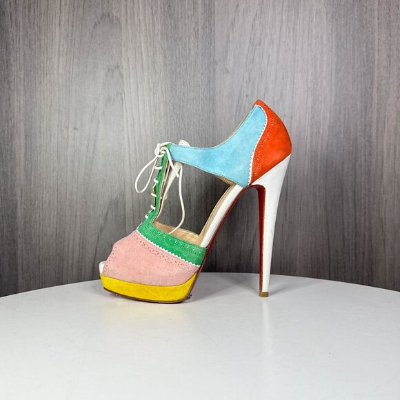Christian Louboutin Shoes - Louboutin Meree multicolor leather peep toe heels